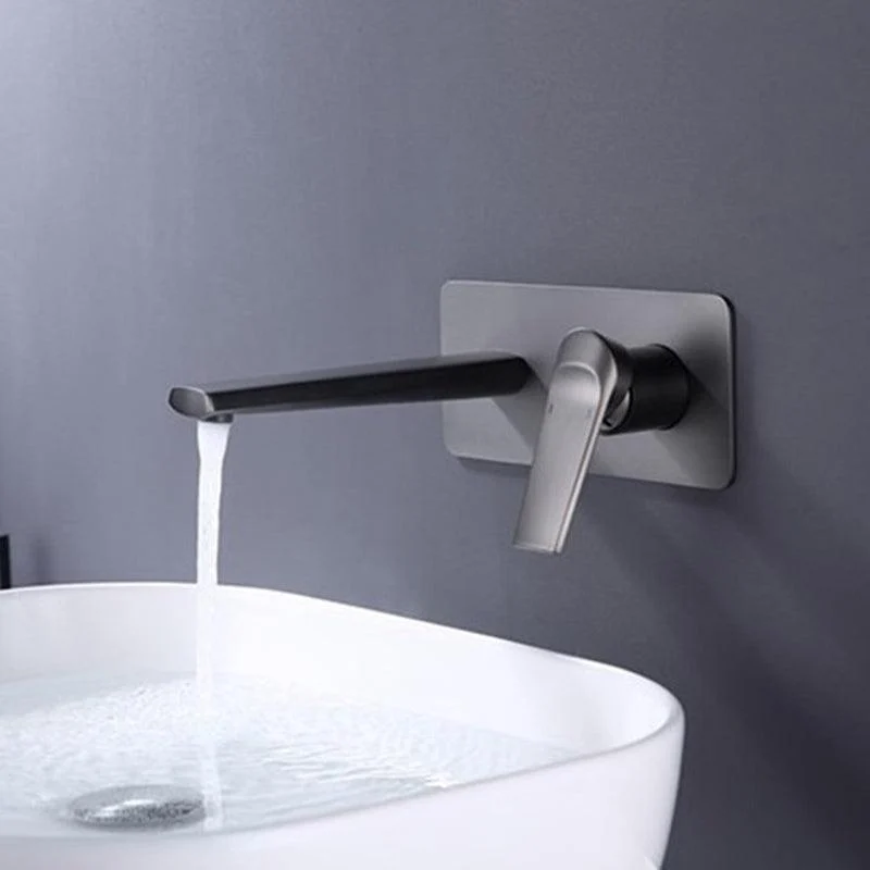 2 Holes Sink Tap Single Lever Handle Wall-Mounted Low Arc Bathroom Tap -Bathlova