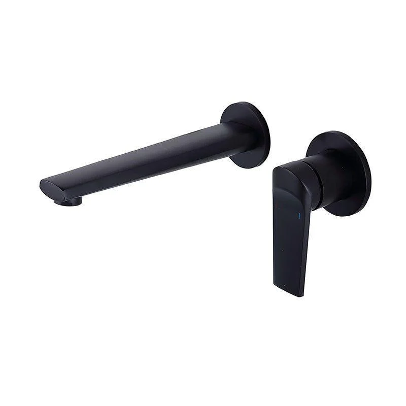 2 Holes Sink Tap Single Lever Handle Wall-Mounted Low Arc Bathroom Tap -Bathlova