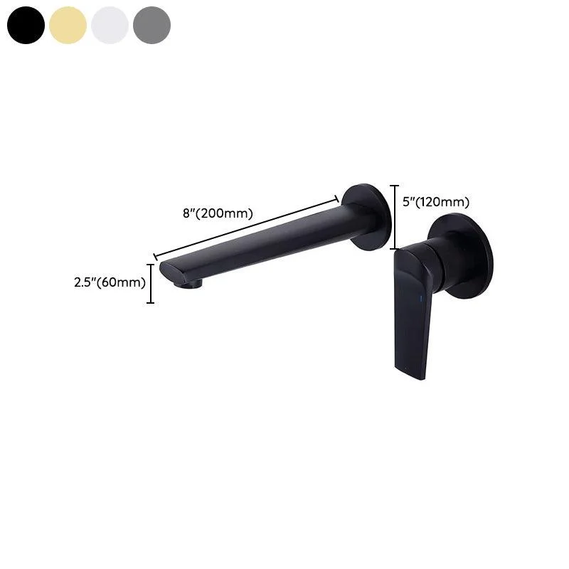 2 Holes Sink Tap Single Lever Handle Wall-Mounted Low Arc Bathroom Tap -Bathlova