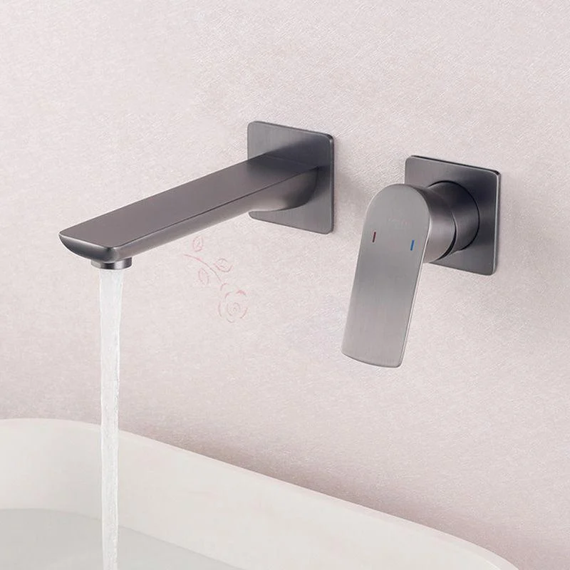 2 Holes Tap Glam Style Wall Mounted Tap with Single Lever Handle -Bathlova