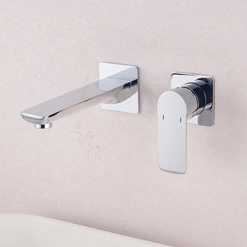 2 Holes Tap Glam Style Wall Mounted Tap with Single Lever Handle -Bathlova