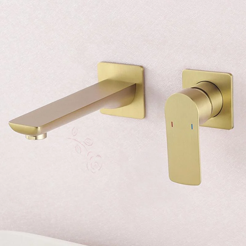 2 Holes Tap Glam Style Wall Mounted Tap with Single Lever Handle -Bathlova