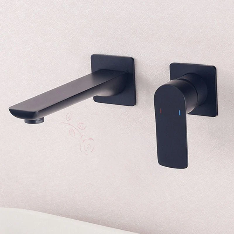 2 Holes Tap Glam Style Wall Mounted Tap with Single Lever Handle -Bathlova