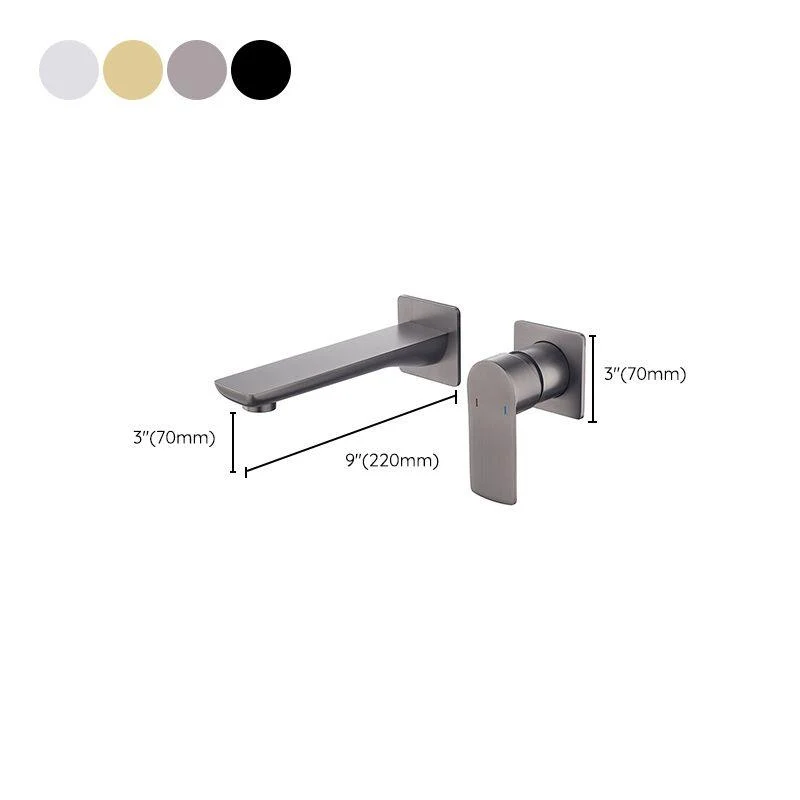 2 Holes Tap Glam Style Wall Mounted Tap with Single Lever Handle -Bathlova