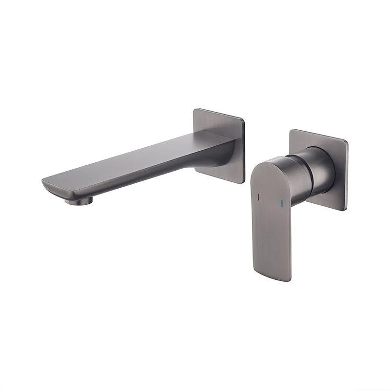 2 Holes Tap Glam Style Wall Mounted Tap with Single Lever Handle -Bathlova