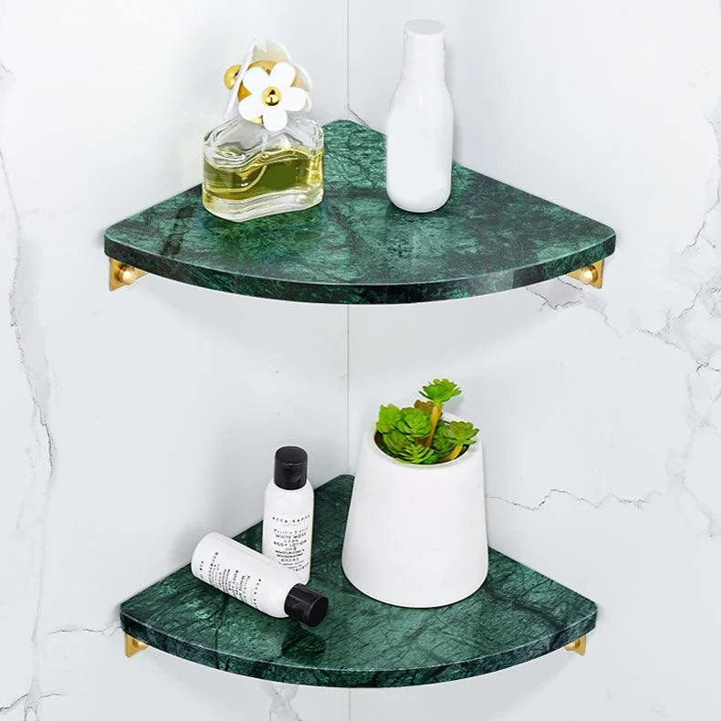 2 Piece Bathroom Hardware Set Metal and Marble Bath Shelf Set -Bathlova