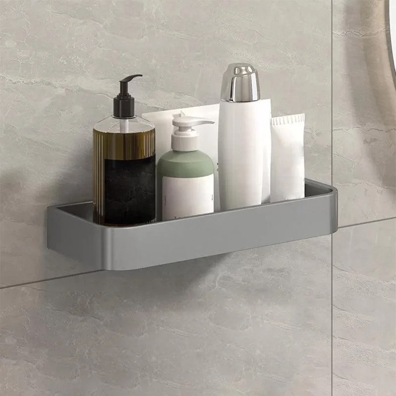 2 Piece Matte Black Modern Bathroom Hardware Set, Bath Shelf, Towel Bar -Bathlova