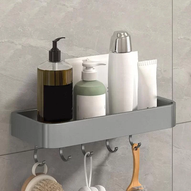 2 Piece Matte Black Modern Bathroom Hardware Set, Bath Shelf, Towel Bar -Bathlova