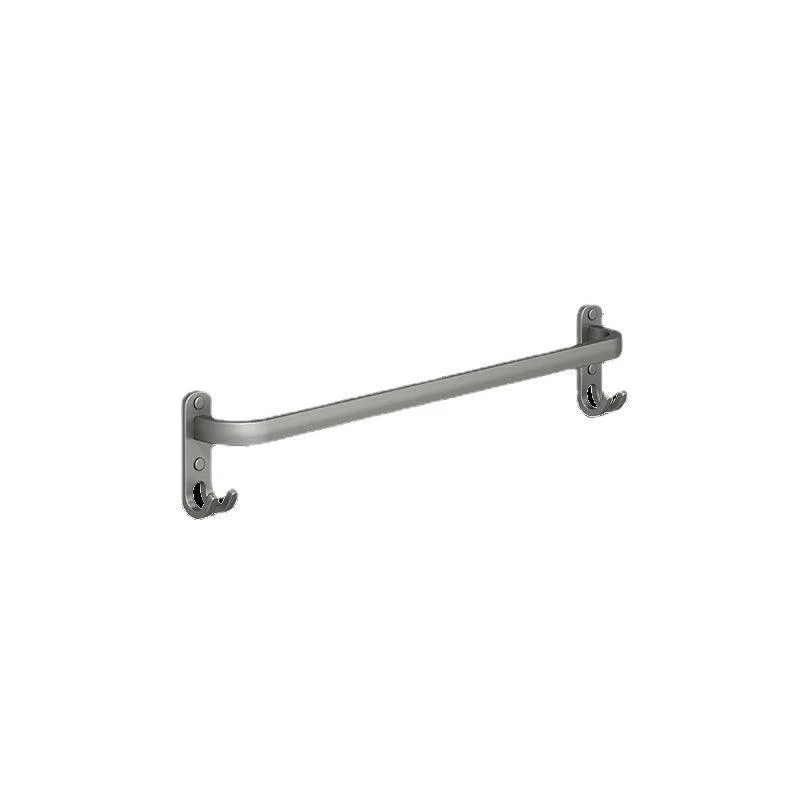 2-Piece Modern Bath Hardware Set in Aluminum Matte Gray Towel Bar -Bathlova