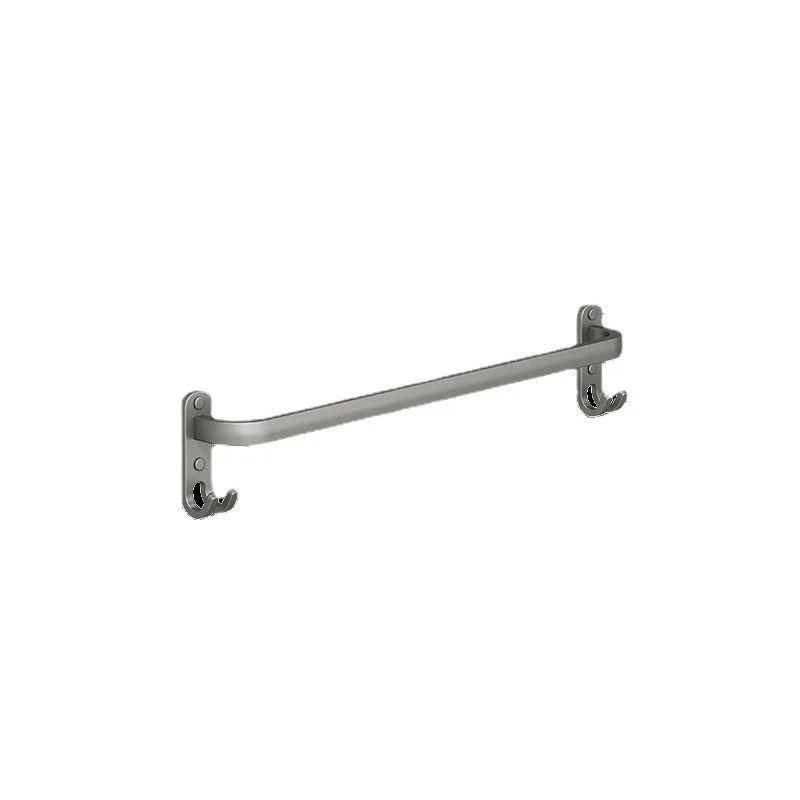 2-Piece Modern Bath Hardware Set in Aluminum Matte Gray Towel Bar -Bathlova