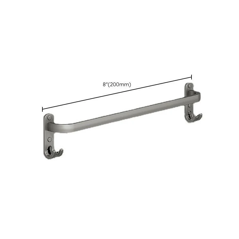 2-Piece Modern Bath Hardware Set in Aluminum Matte Gray Towel Bar -Bathlova