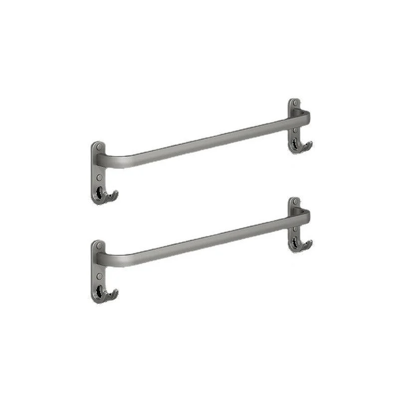 2-Piece Modern Bath Hardware Set in Aluminum Matte Gray Towel Bar -Bathlova