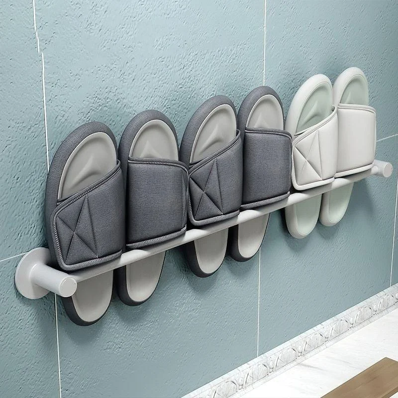 2-Piece Modern Bathroom Accessory Set Metal Slipper Rack/Towel Bar -Bathlova