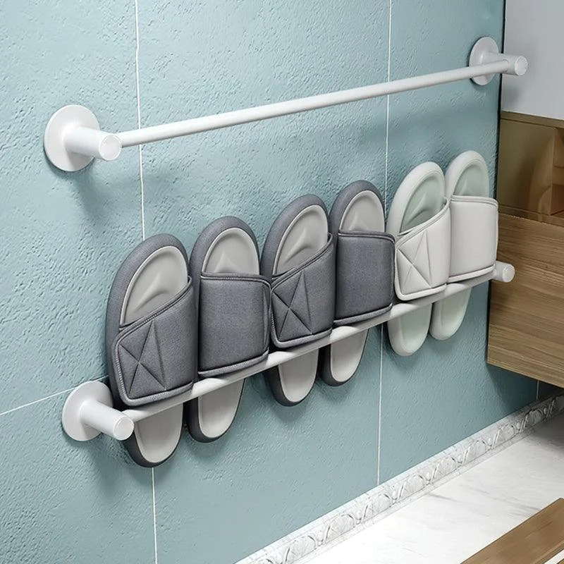 2-Piece Modern Bathroom Accessory Set Metal Slipper Rack/Towel Bar -Bathlova