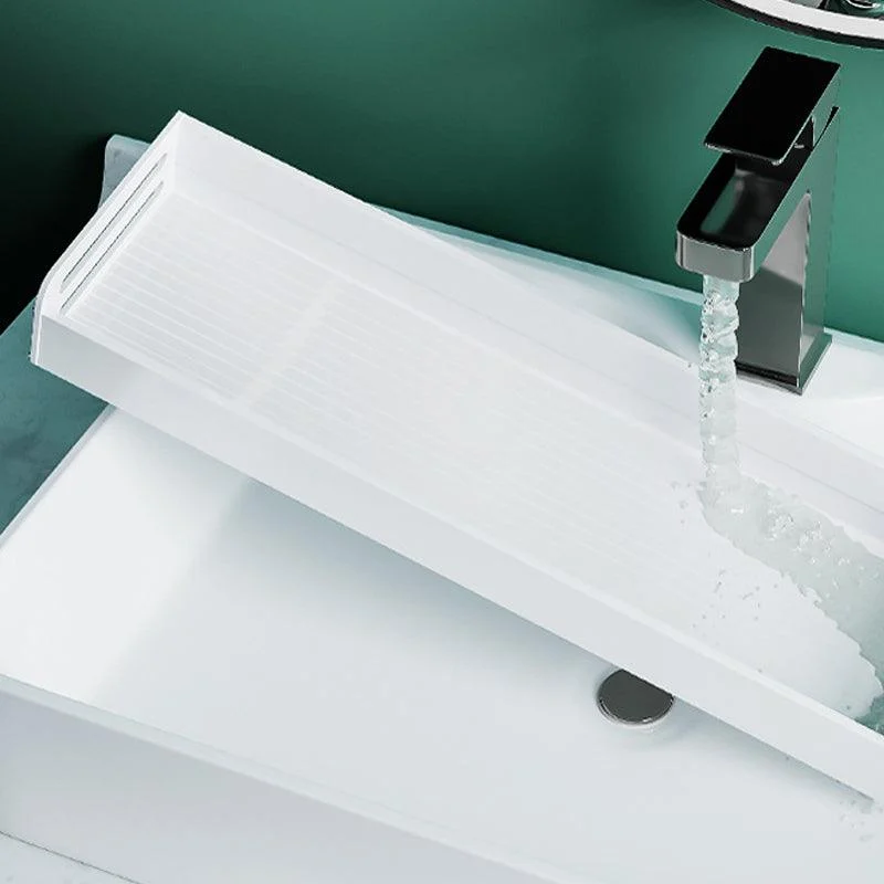 2-Piece Modern Bathroom Accessory Set White Rectangular Bath Shelf -Bathlova