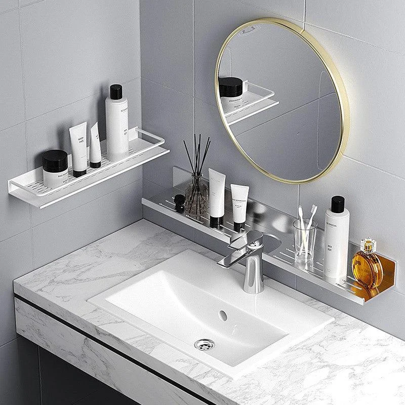 2-Piece Modern Style Bathroom Hardware Set Bath Shelf in Aluminum -Bathlova