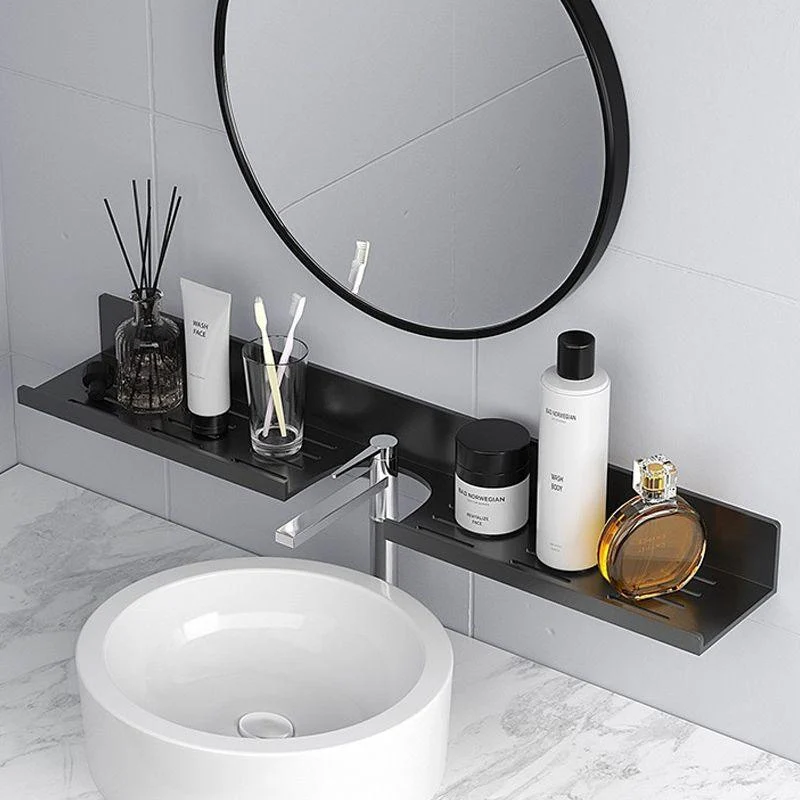 2-Piece Modern Style Bathroom Hardware Set Bath Shelf in Aluminum -Bathlova