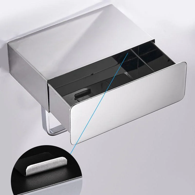 2 Piece Stainless Steel Classic Bathroom Accessory Set Black & Chrome Paper Holder -Bathlova