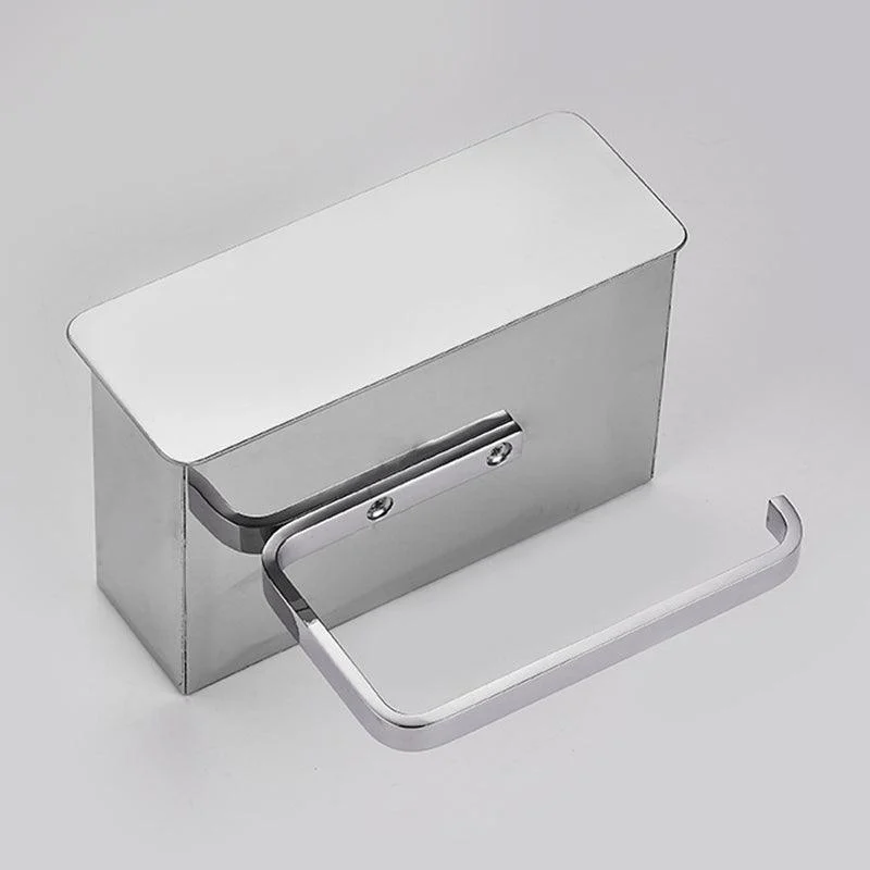 2 Piece Stainless Steel Classic Bathroom Accessory Set Black & Chrome Paper Holder -Bathlova