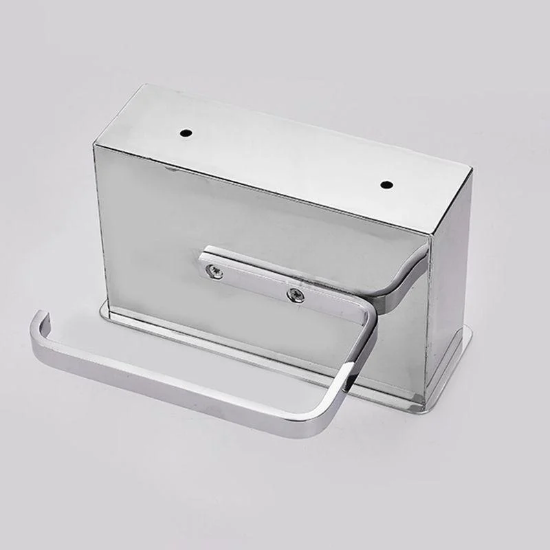 2 Piece Stainless Steel Classic Bathroom Accessory Set Black & Chrome Paper Holder -Bathlova