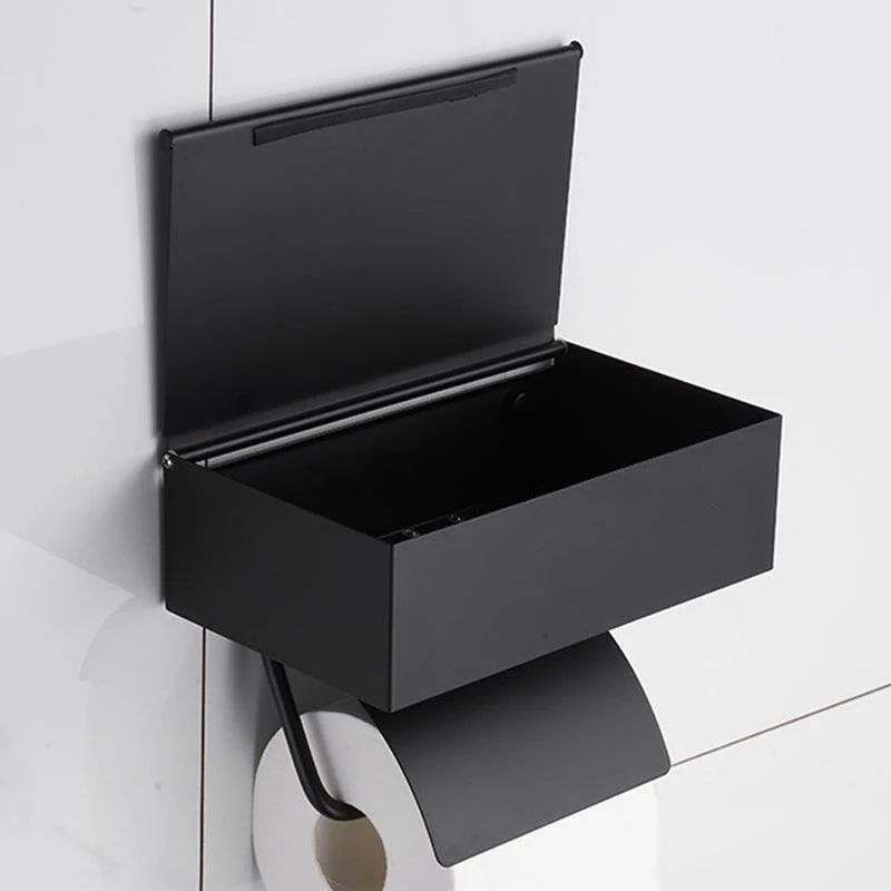 2 Piece Stainless Steel Classic Bathroom Accessory Set Black & Chrome Paper Holder -Bathlova