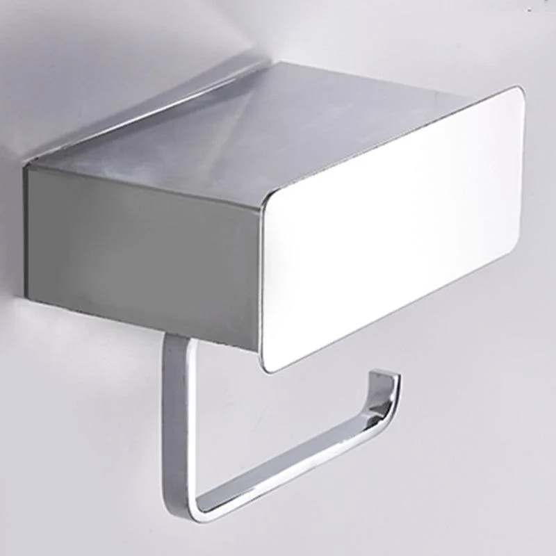 2 Piece Stainless Steel Classic Bathroom Accessory Set Black & Chrome Paper Holder -Bathlova