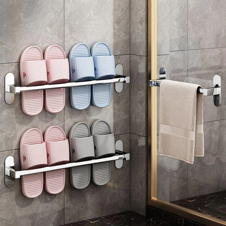 2-Piece Stainless Steel Slipper Stand Modern Chrome Bathroom Hardware Set -Bathlova