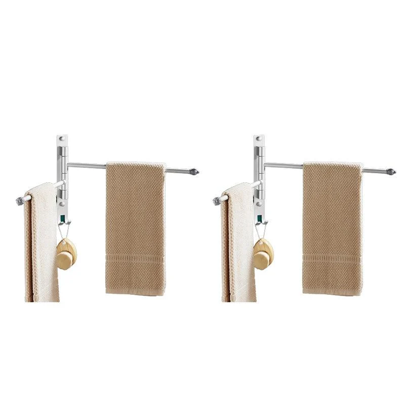 2-Piece Towel Bar in Stainless Steel Modern 13.6" W Bathroom Accessory Set -Bathlova