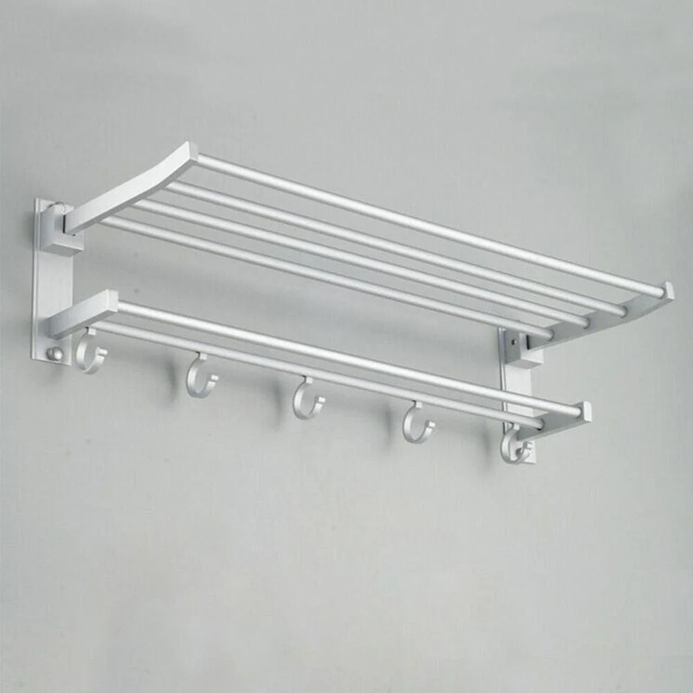 2 Tier Wall Mount Towel Rack Hanging Holder Organizer Cupboard Rack -Bathlova