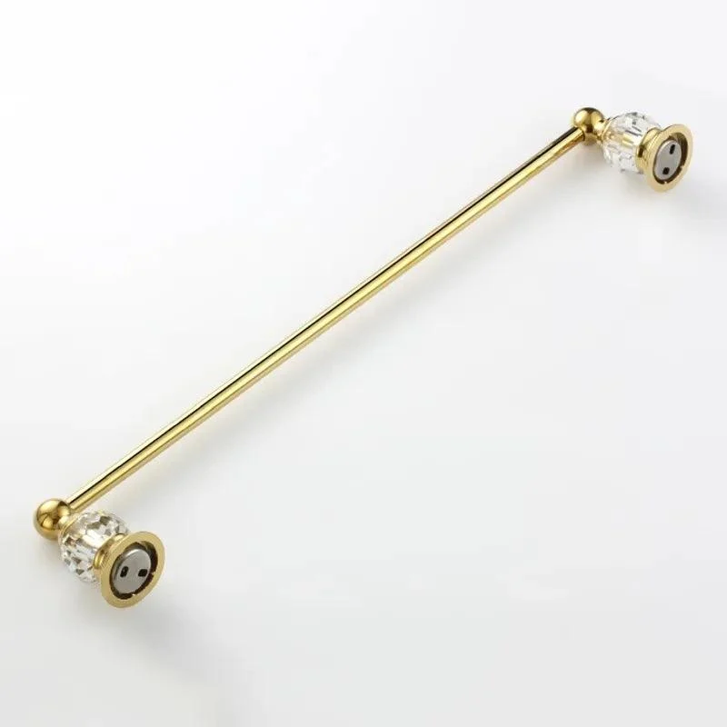 24" Modern Crystal Gold Bathroom Single Towel Bar -Bathlova