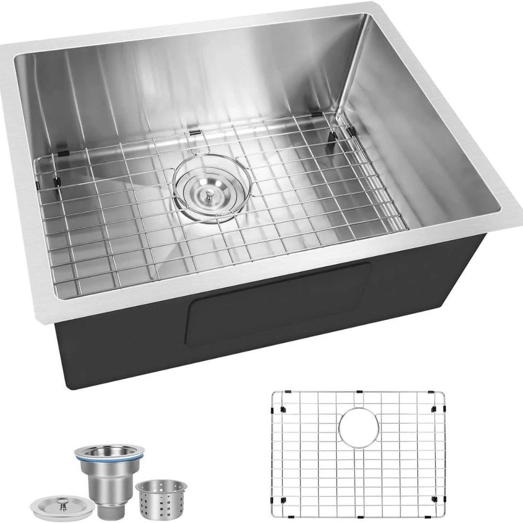 24" Top-Mount Workstation Kitchen Sink with Strainer -Bathlova