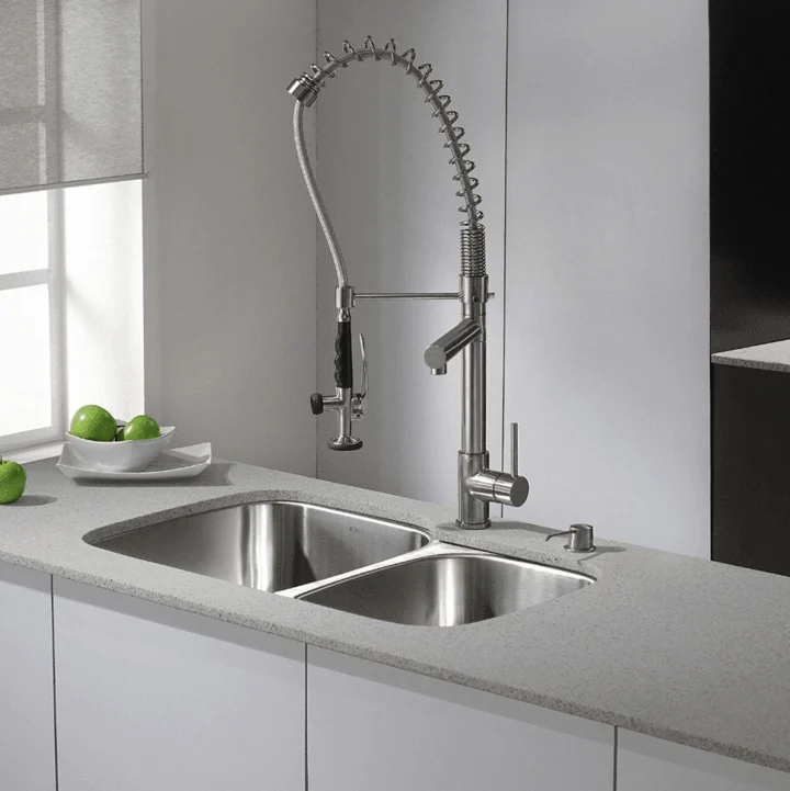 28.5" Chrome Swivel Spout Modern Kitchen Tap 5800-55s -Bathlova