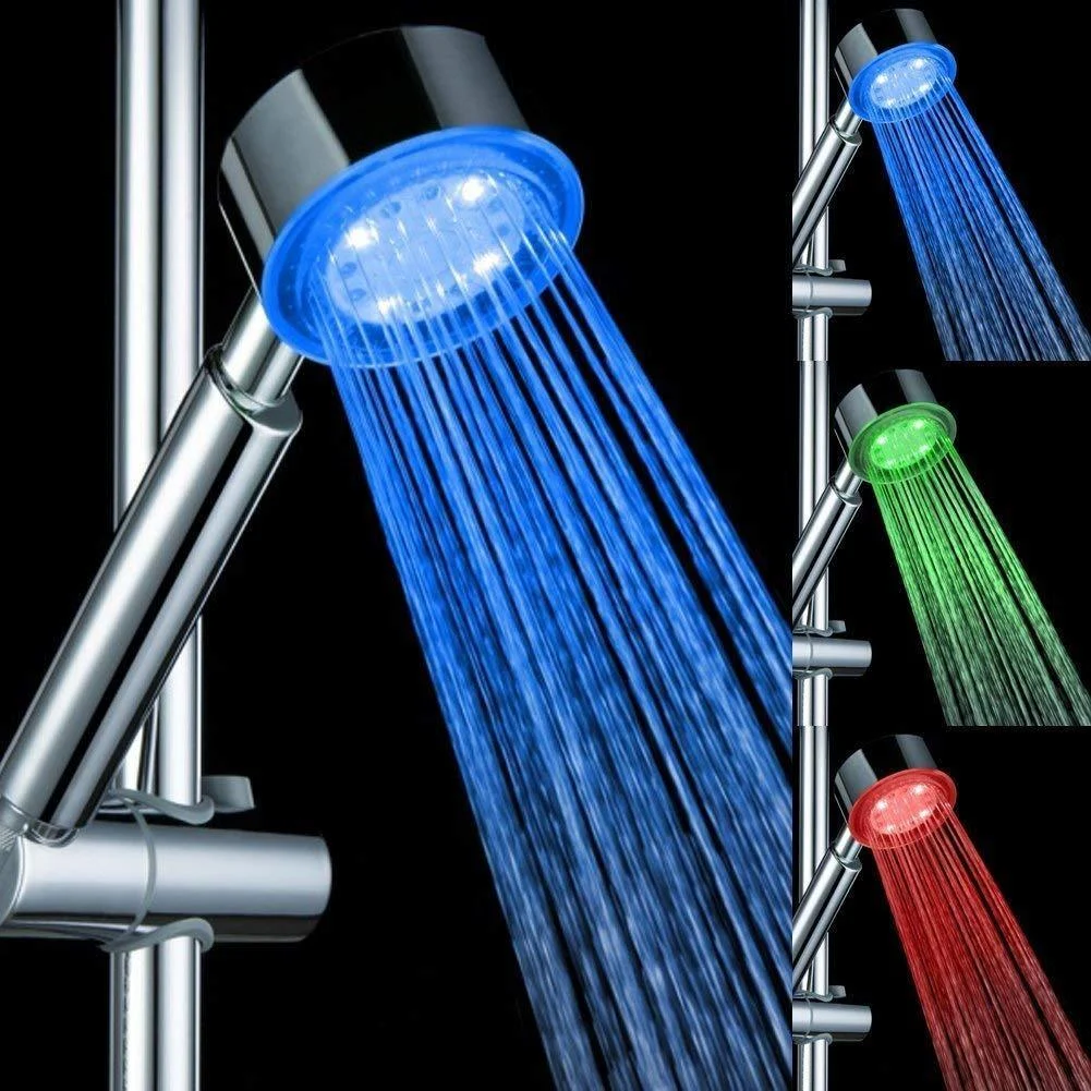 3 Bright Colours LED Temperature Sensor Shower Head -Bathlova