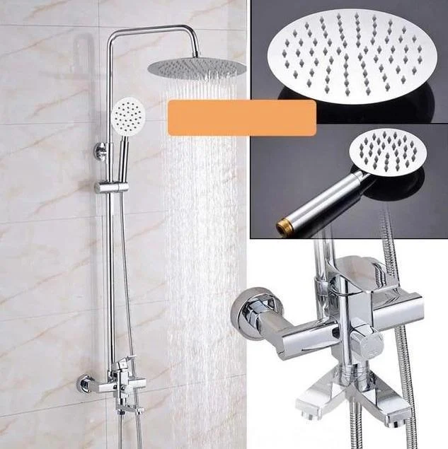 3-Function Wall Mount Stainless Steel Rainfall Shower Head -Bathlova