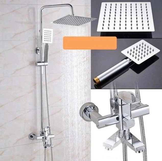 3-Function Wall Mount Stainless Steel Rainfall Shower Head -Bathlova