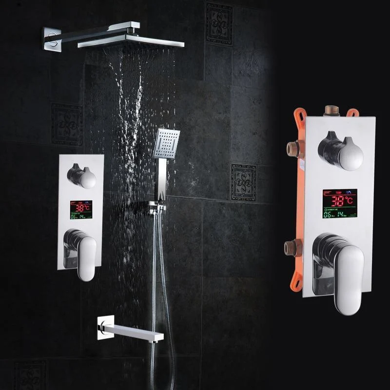 3 Functions Digital LED Temperature Display Rain Shower Tap System -Bathlova