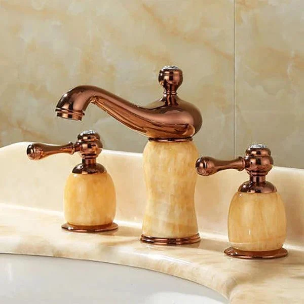 3 Hole Widespread Basin Mixer Double Handle Water Tap Basin Tap -Bathlova