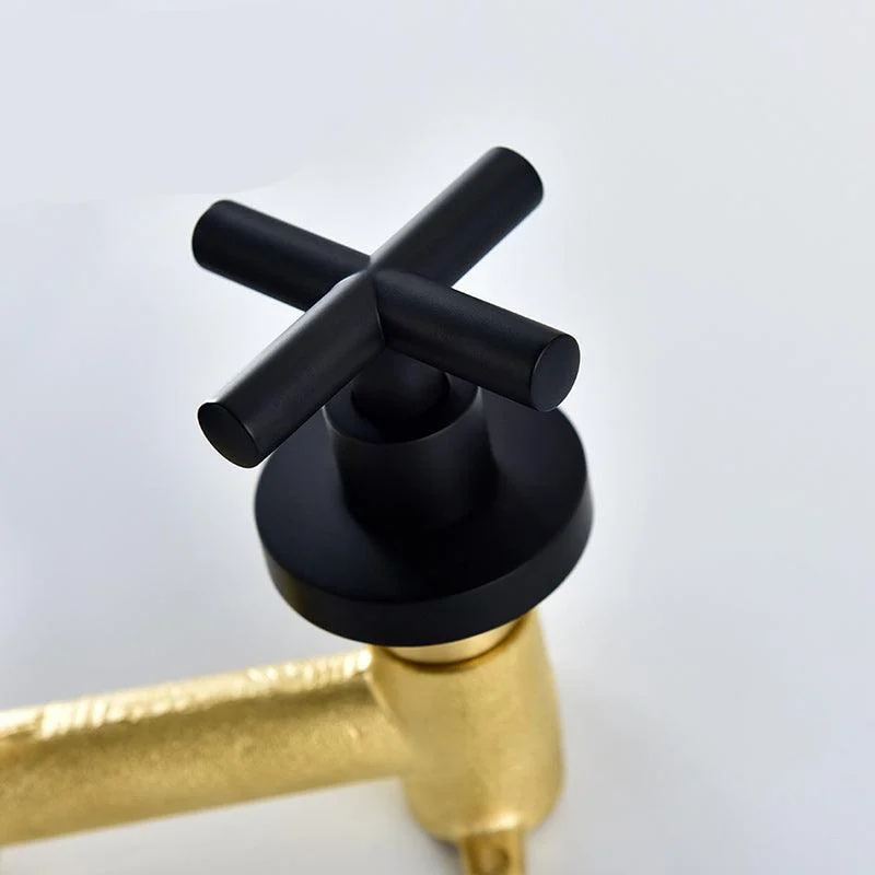 3 Holes Tap 2 Cross Handles Wall Mounted Tap for Bathroom -Bathlova