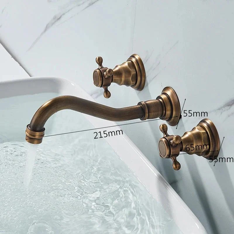 3 Holes Wall Mounted Bathroom Tap Brass Tap Bathtub Mixer Crane -Bathlova