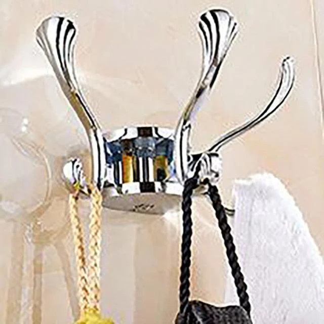 3 Hooks Rotatable Hanging Robe Hooks Wall Mounted Coat Hanger Hook -Bathlova