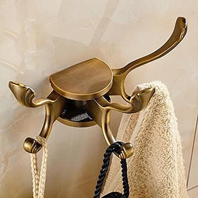 3 Hooks Rotatable Hanging Robe Hooks Wall Mounted Coat Hanger Hook -Bathlova