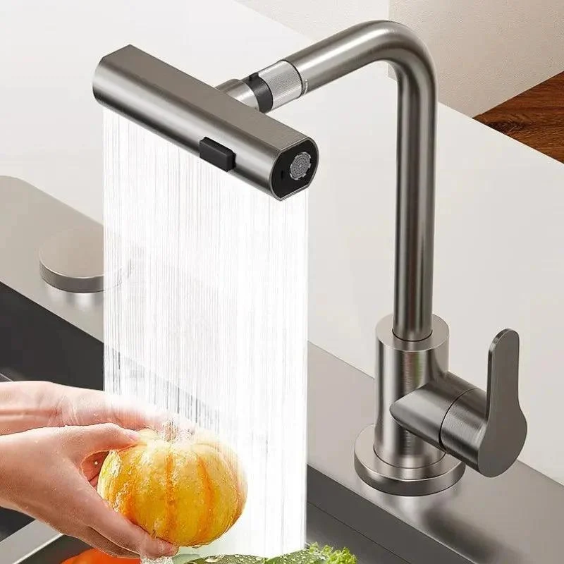 3 Modes Waterfall Stream Sprayer Head Sink Mixer Brushed Water Tap -Bathlova