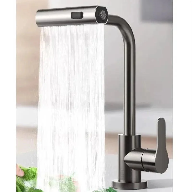 3 Modes Waterfall Stream Sprayer Head Sink Mixer Brushed Water Tap -Bathlova