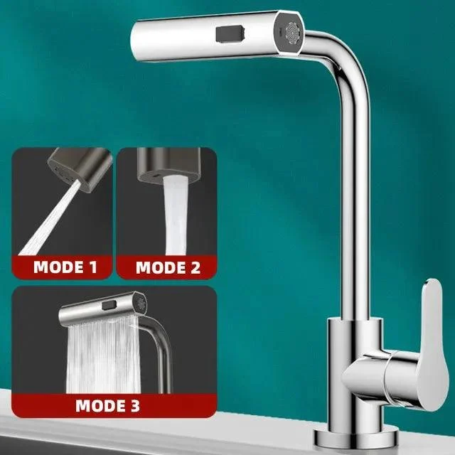 3 Modes Waterfall Stream Sprayer Head Sink Mixer Brushed Water Tap -Bathlova