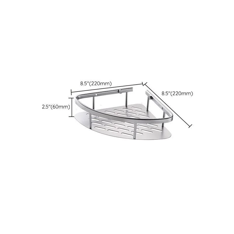 3-Piece Modern Bathroom Accessory Set Aluminum Bath Shelf in Silver -Bathlova