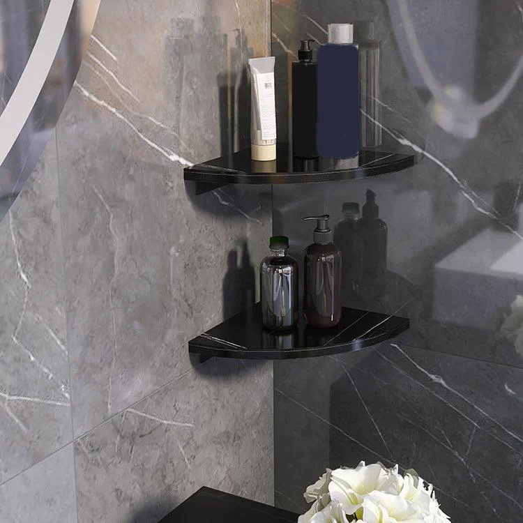 3 Piece Modern Bathroom Accessory Set Marble and Metal Bath Shelf -Bathlova