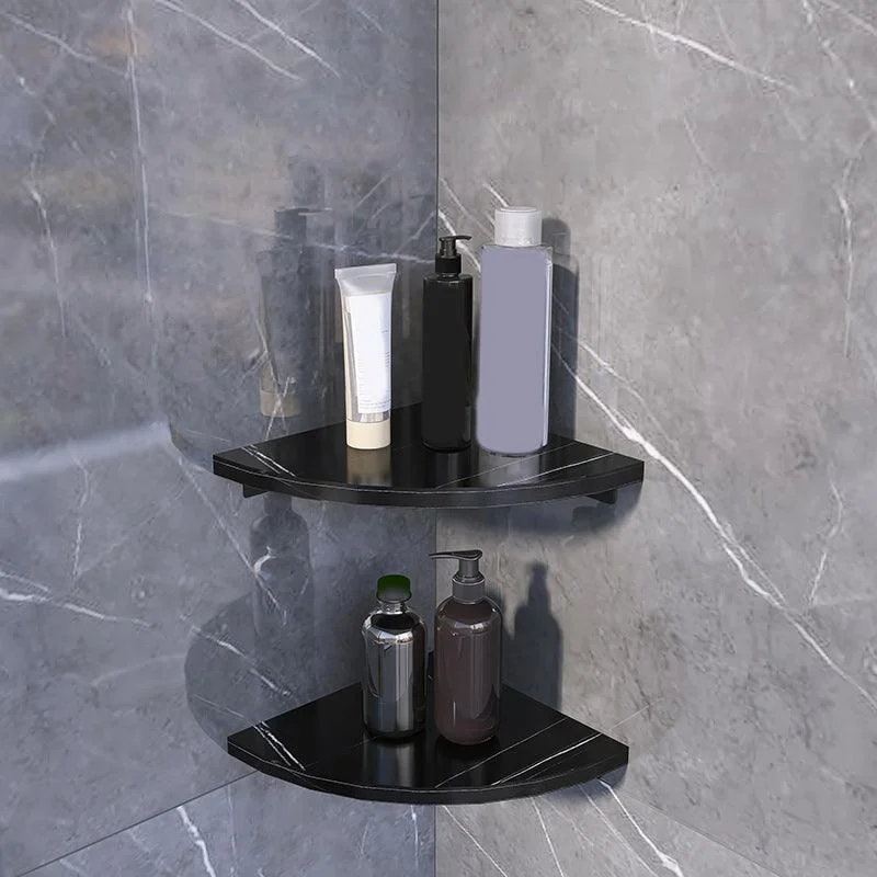 3 Piece Modern Bathroom Accessory Set Marble and Metal Bath Shelf -Bathlova