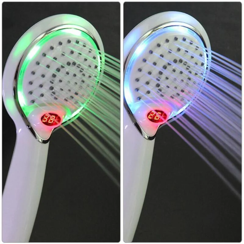 3-Way Color Changing Handheld Shower with Digital LED Temperature Display -Bathlova