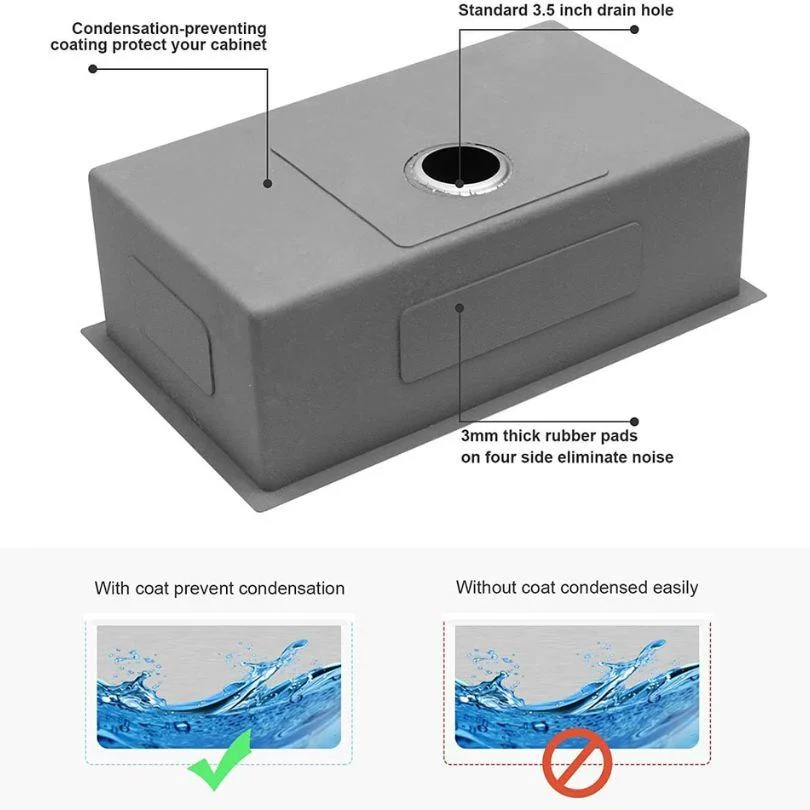 30" Black Stainless Steel Undermount Kitchen Sink With Sink Grid -Bathlova