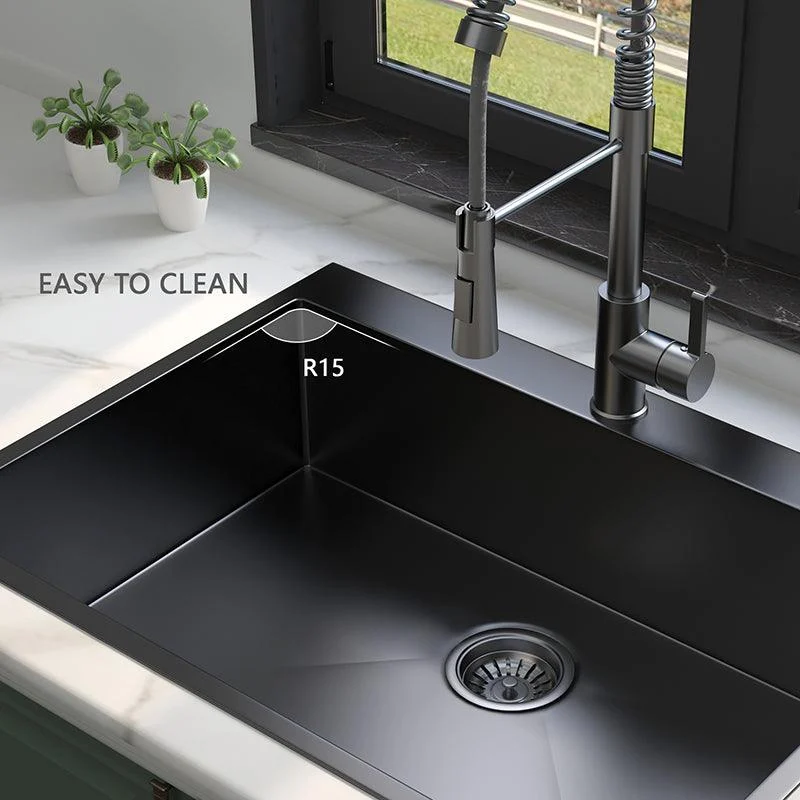 30" Gunmetal Black Top Mount Single Bowl Kitchen Sink with Tap - 18 Gauge Stainless Steel -Bathlova